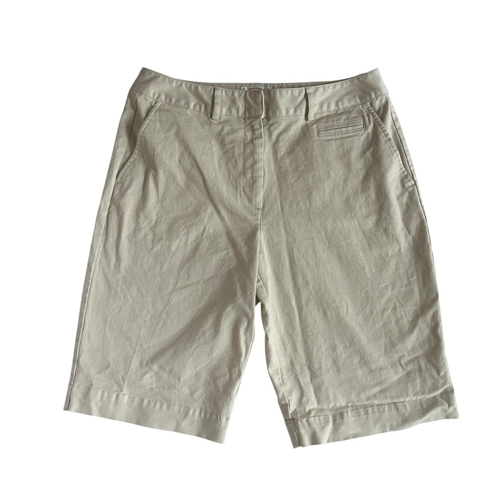 Talbots Petites Women's Size 10 Stretch Khaki Bermuda Shorts Chino Basic Classic
